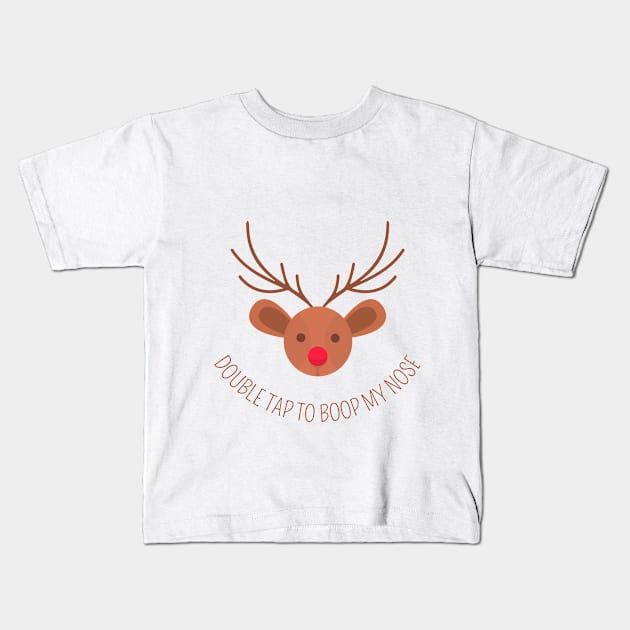 marry christmas cute Fawn double tap to boop my nose design Kids T-Shirt by MadeBYAhsan